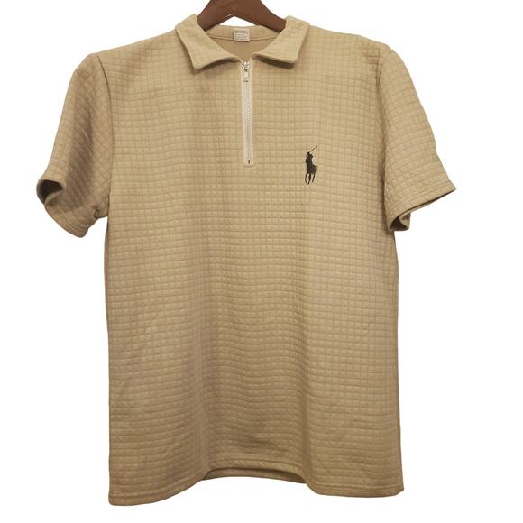 Men's Khaki Casual Short Sleeve Shirt and Shorts Set w/Pockets Sz M - Picture 1 of 5